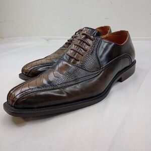 Antonio Cerrelli Men's 6424 Faux Leather Lace Up Dress Size 12 Shoes Brown Taupe